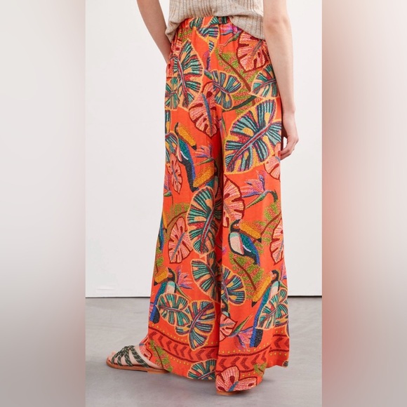 ‼️RARE‼️🎸Farm Rio🎸🔥NWT🔥Birdie Wide-Leg Pants—XS - Picture 3 of 16